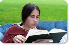 student couch reader image