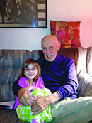 A picture of Len Kampf  and his great-granddaughter Lily