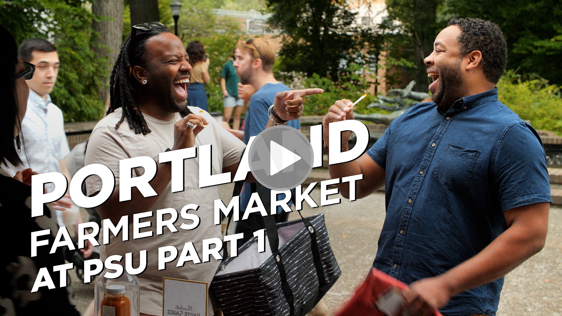 A thumbnail of Milyon and Karnell laughing at the Farmers Market
