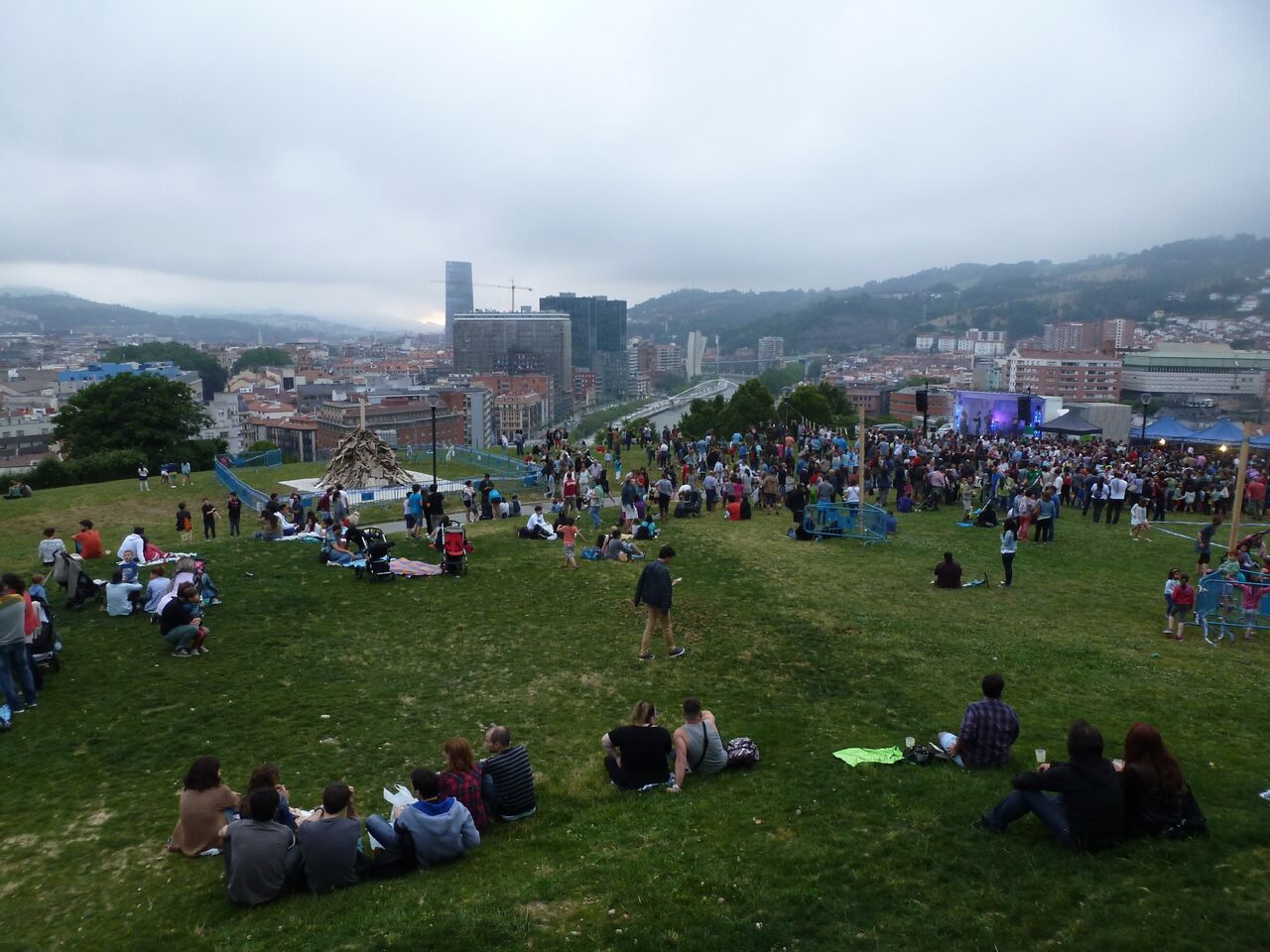 Extebarria as it is now, a thriving green space where community members await the annual Night of San Juan bonfire. Photo credit: Guananí Gómez