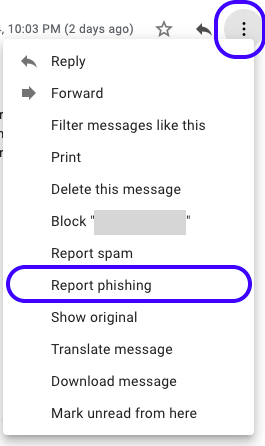 Report phishing
