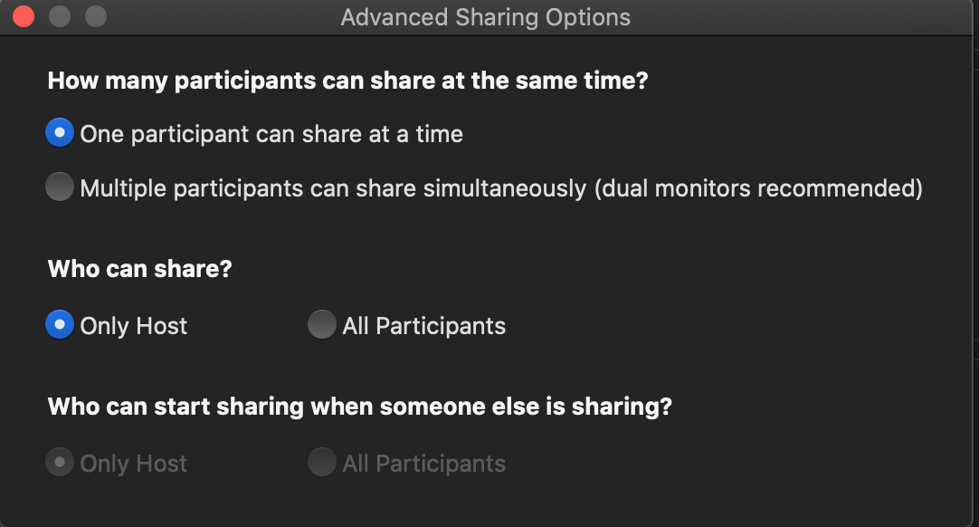 zoom screen sharing advanced options