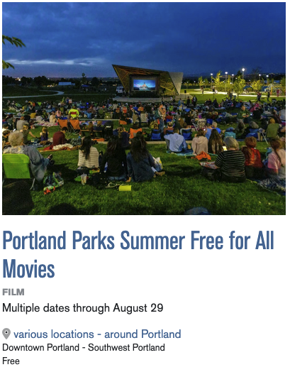 Portland movies in the park