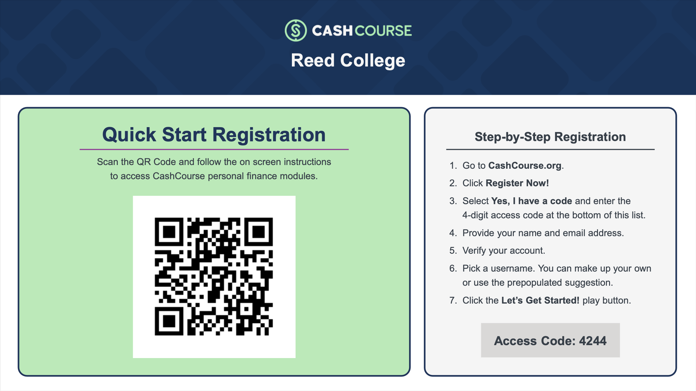 CashCourse Sign up