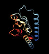 3d rendering Crystal structure of the ligand-bound glucagon-like peptide-1 receptor extracellular domain