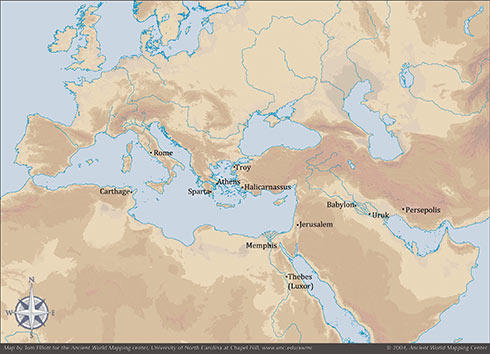 Map for the basic chronology of the ancient world