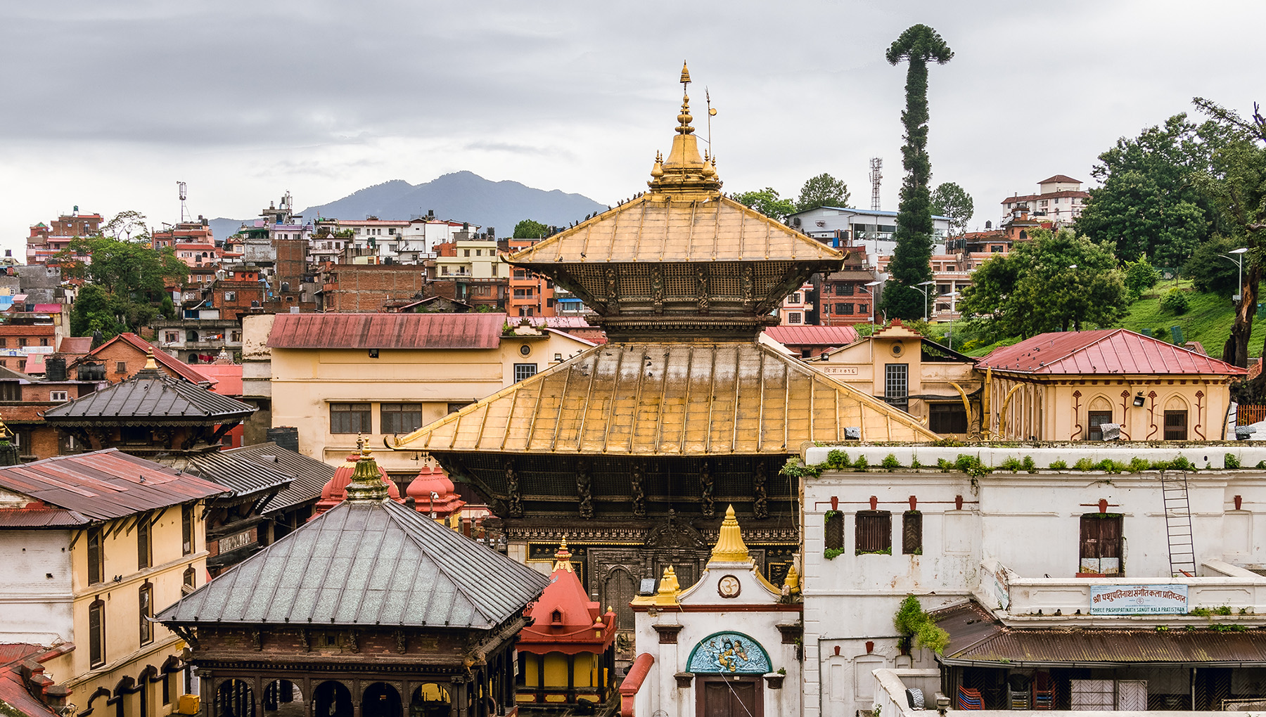 The exterior of Pashupatinath Temple in Kathmandu, Nepal.