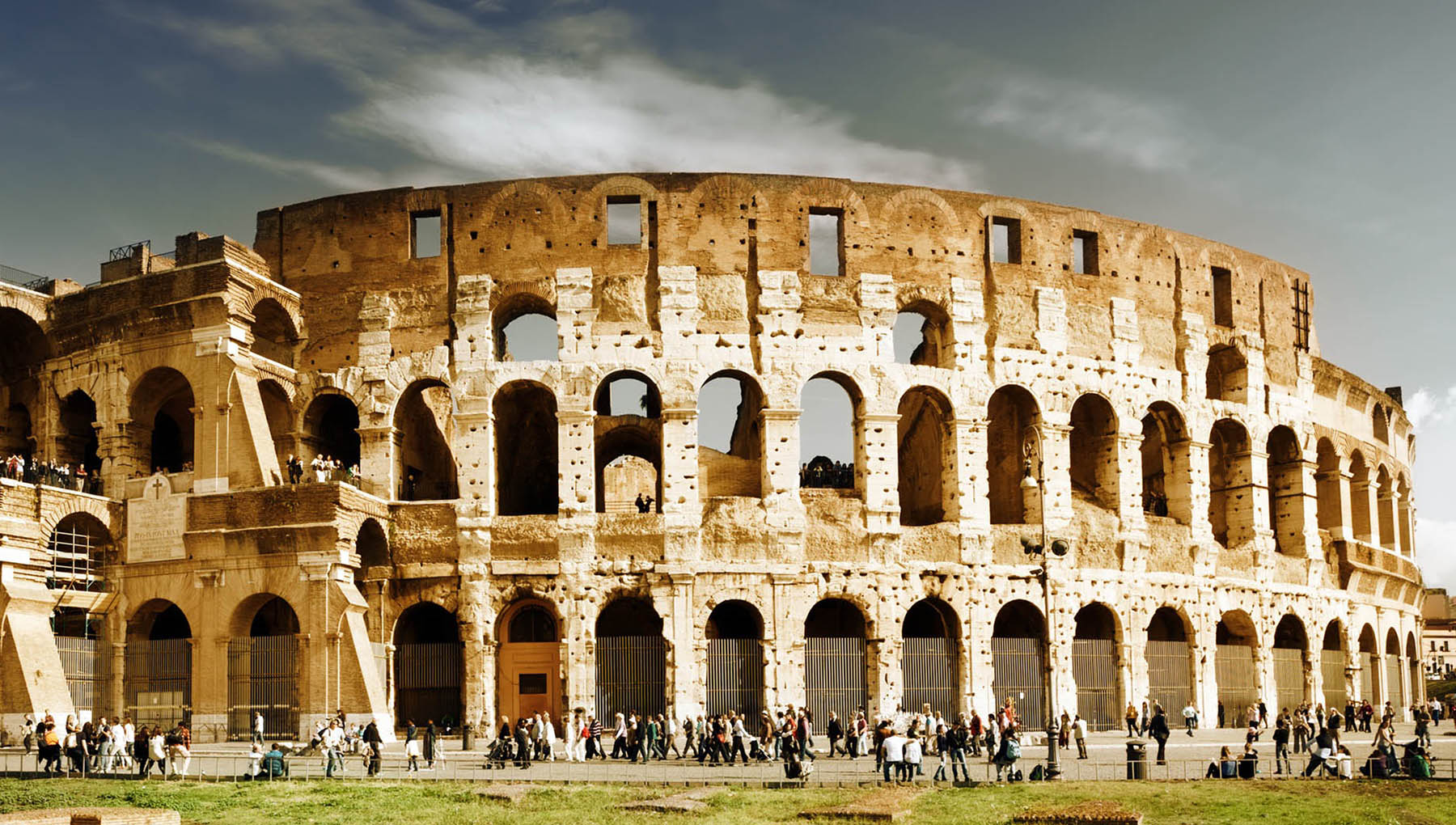 Exterior of the Colosseum in Rome.