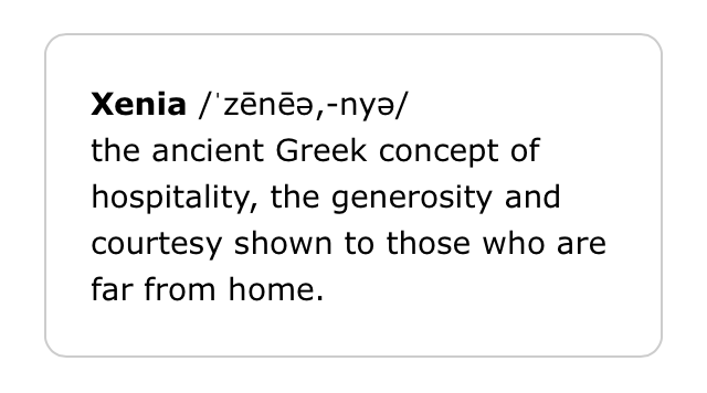 Xenia's Definition