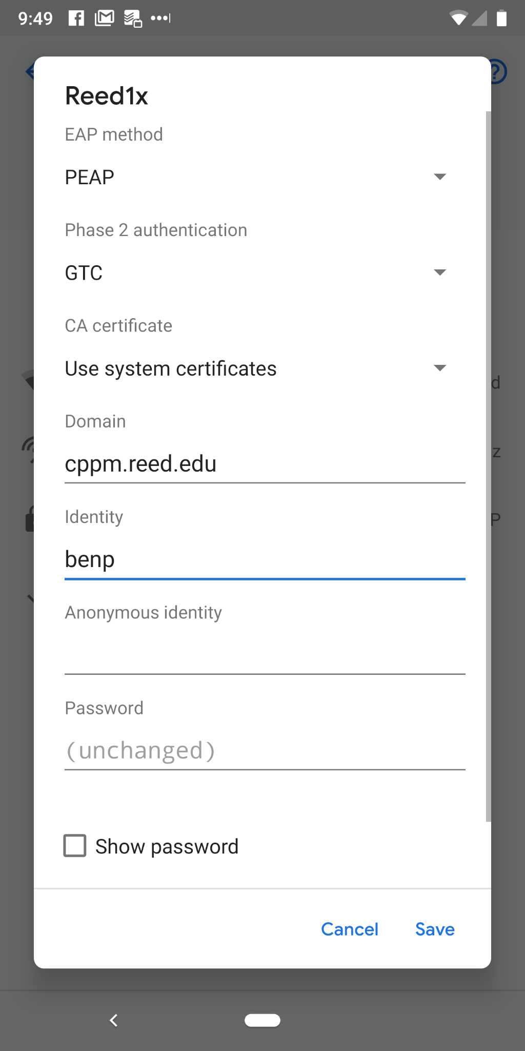 Reed1x On Android It Help Desk Reed College