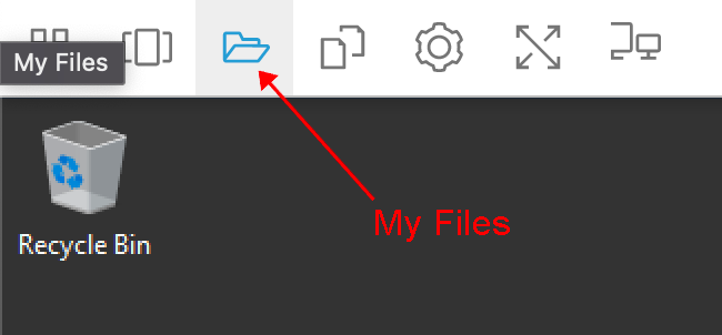 Location of "My Files" icon in the Virtual Computer Lab