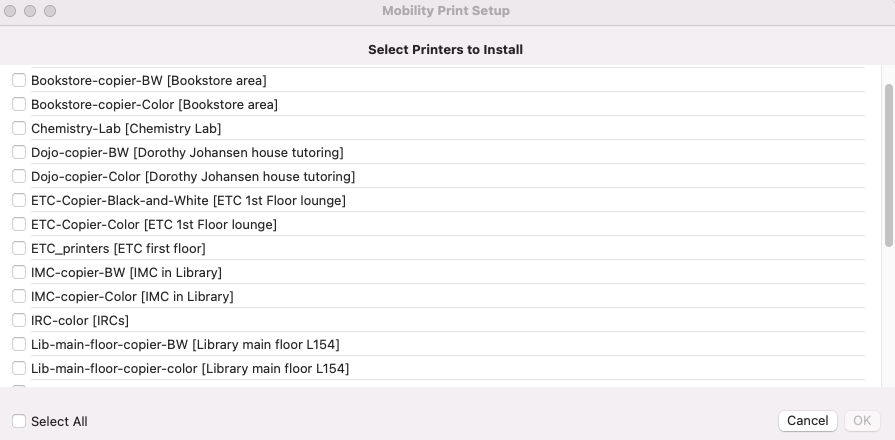 Select Printers