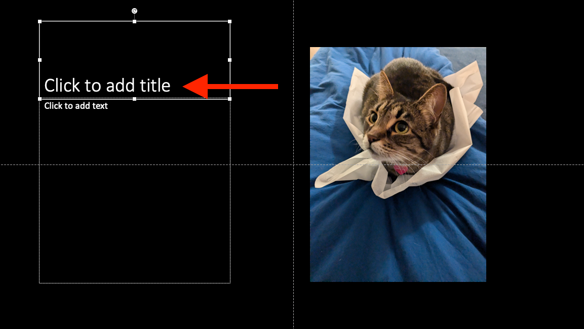 Title placeholder on a Microsoft Word slide.