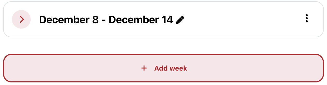 Location of add week option