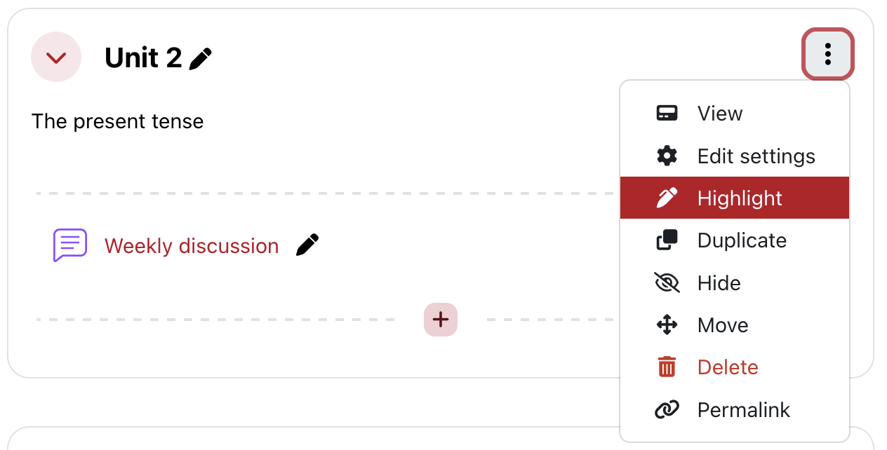 Location of the highlight option in the edit menu