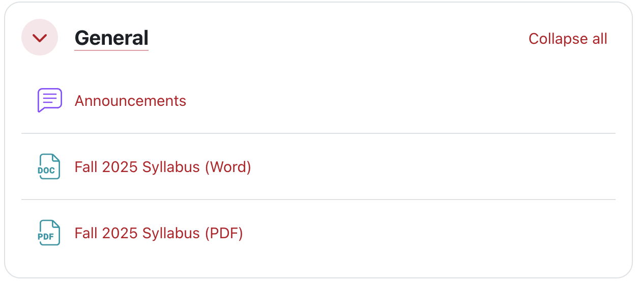 New icons indicate file type.