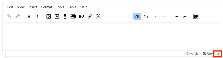 Moodle TinyMCE editor with the textbook expansion option highlighted