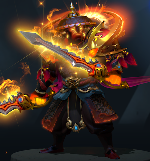 An example of how a hero look like in game. The hero presented here is ember spirit.