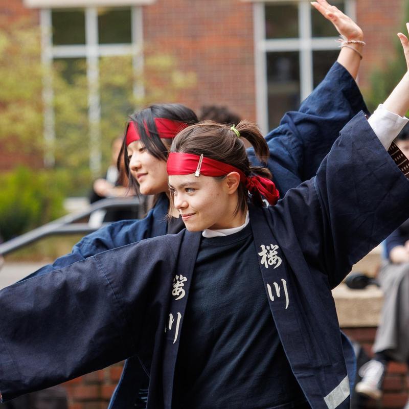 Hinata Wright and peers performing at the Multicultural Festival.