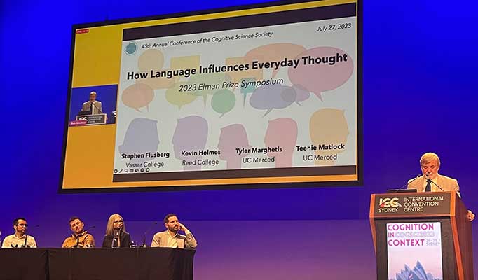 Kevin Holmes at the Elman Prize Symposium at CogSci 2023