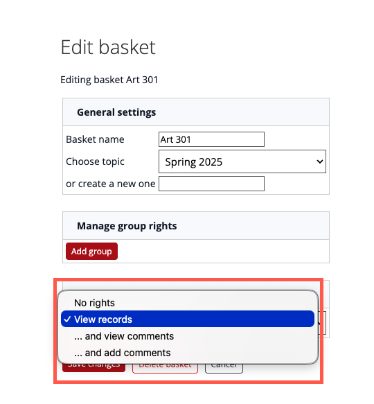Manage global sharing rights