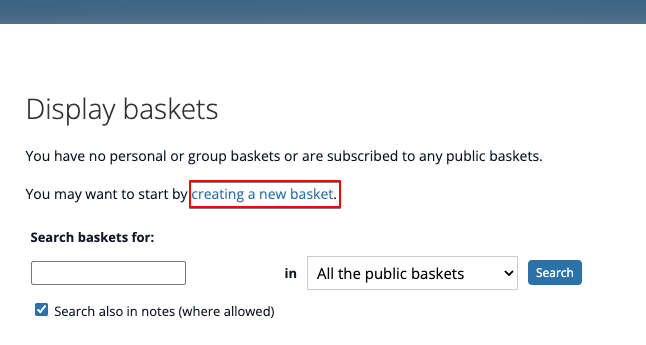 displaying baskets