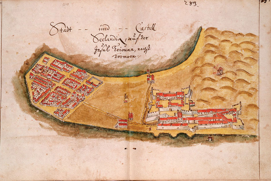 Sketch of Zeelandia Fortress (to the right) from 1652 clearly shows angled bastions protruding from castle walls. These bastions eliminated &amp;#8220;dead spaces&amp;#8221; and allowed Dutch defenders to repel Koxinga&amp;#8217;s forces&amp;#8212;until the Chinese general figured out how to neutralize this technological advantage.