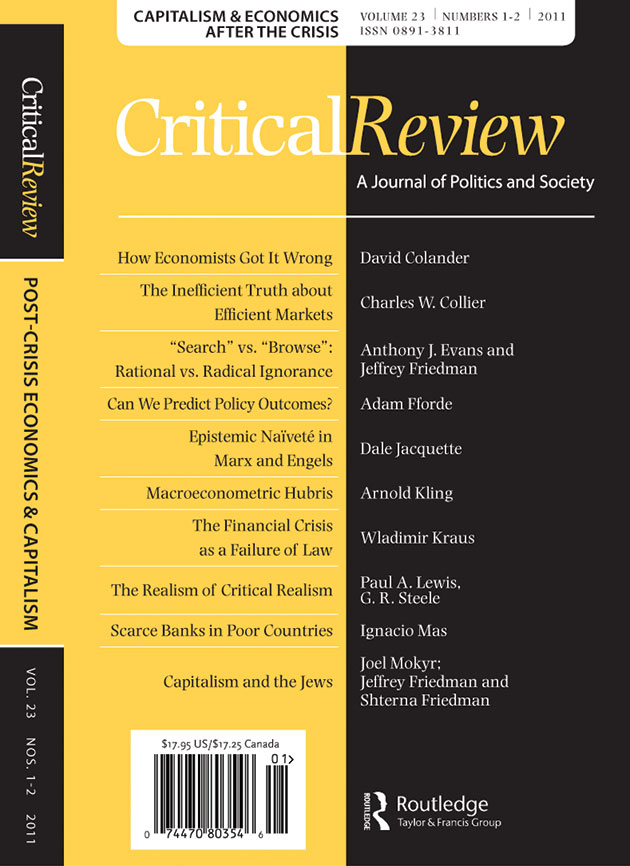 cover of critical review