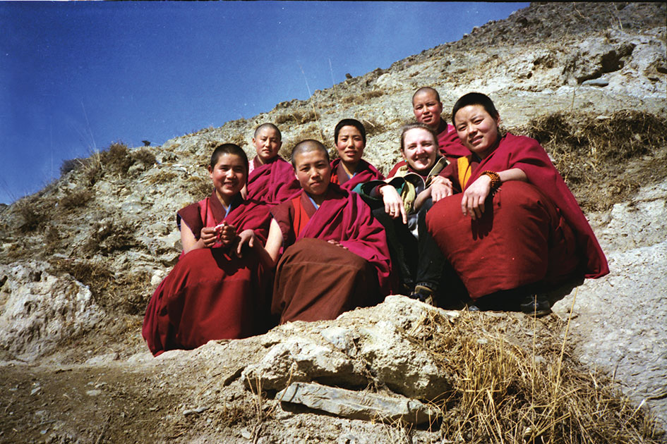 Charlene with Tibetan Buddhist Nuns