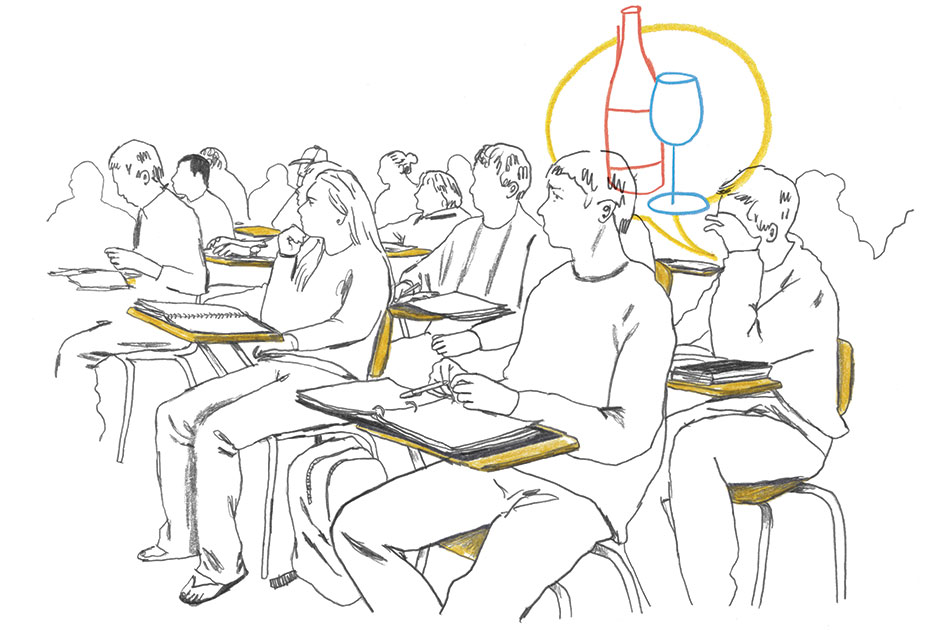 Drawing of Students in A Classroom