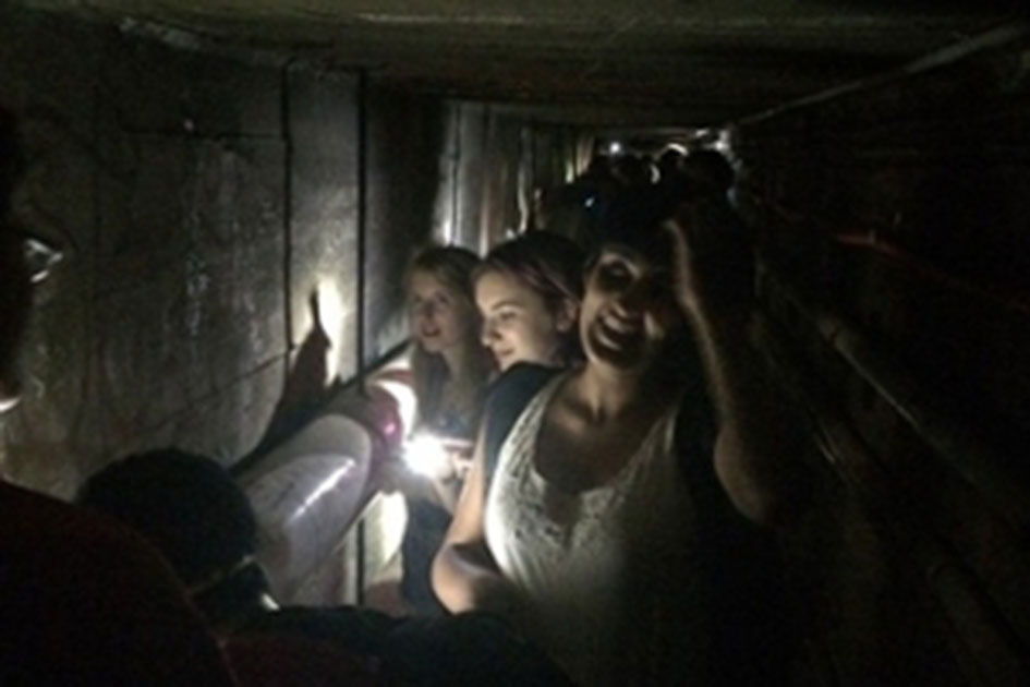 students in steam tunnels 