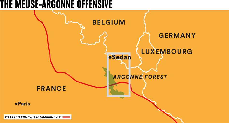 map of the Meuse-Argonne Offensive