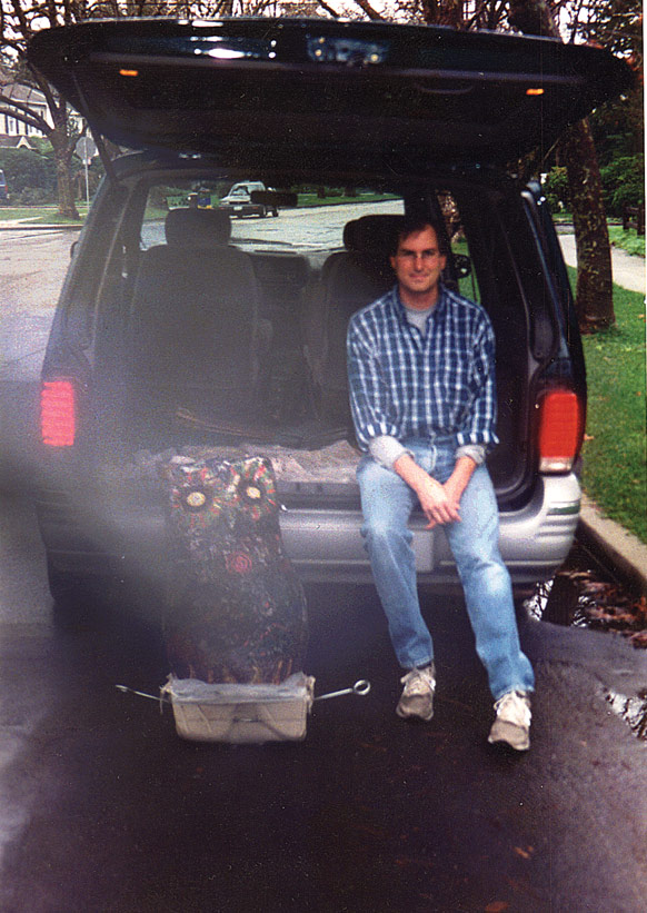 Steve Jobs with Doyle Owl statue
