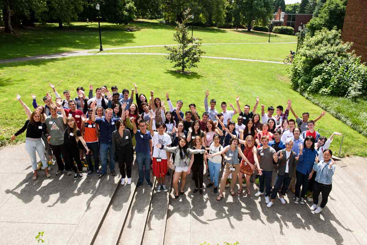 Reed College international students from the Class of &amp;#8217;21 at Orientation in 2017. The new ICE directive imposes new requirements for student visas and threatens to revoke immigration status for students who cannot take in-person courses.
