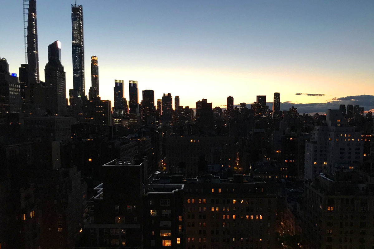 Darkened skyline in New York City