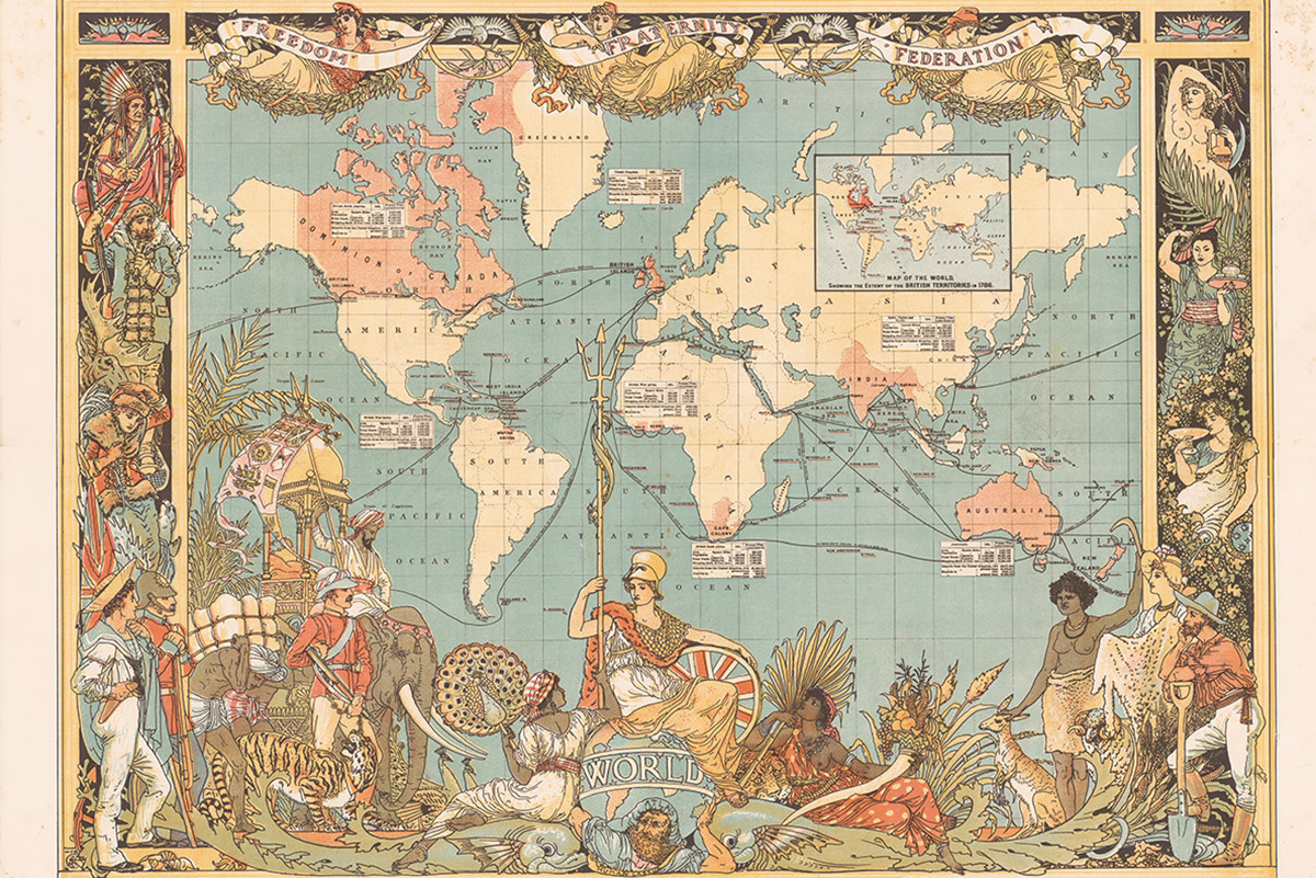 Imperial Federation Map of the World Showing the Extent of the British Empire in 1886 by Walter Crane (1845-1915).