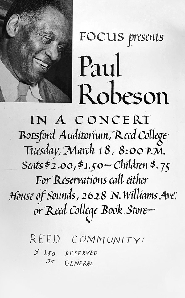 Concert poster for Paul Robeson 