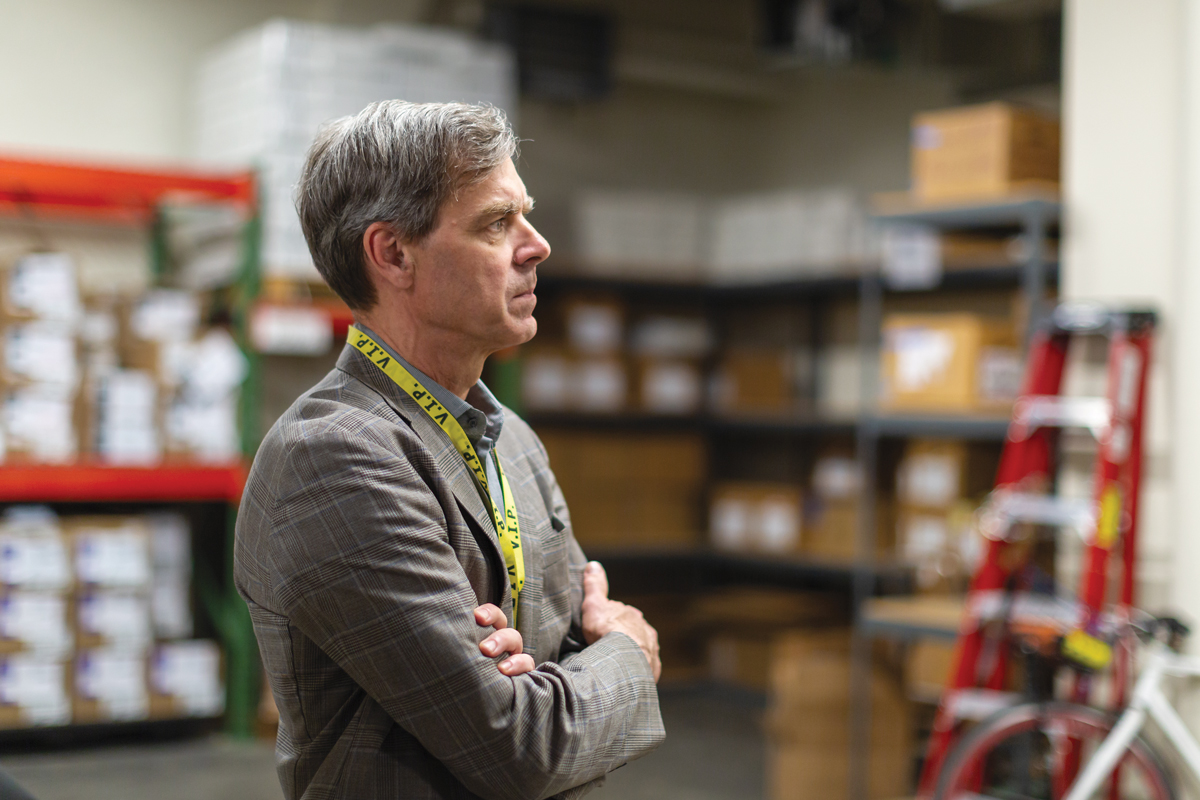 Prof. Paul Gronke on a tour of the Multnomah County Election Division which he attended with the National Association of Election Officials. Gronke is known for building trust among the election administrators he works with and for bridging the gap between academia and the people who make elections happen.