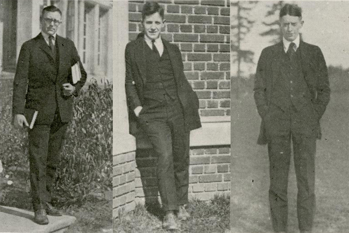 Black and white school photos of three Reed students. 
