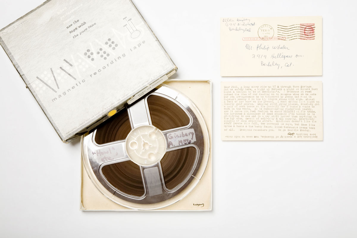 This reel-to-reel tape contains the first known recording of &amp;#8220;Howl&amp;#8221; read by Allen Ginsberg at Anna Mann on February 14, 1956. He sent a postcard to Philip Whalen &amp;#8217;51 about the reading.