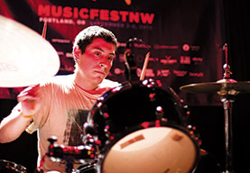 Santi Leyba ’14 on drums