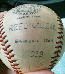 Baseball from Reed's ’39 team 