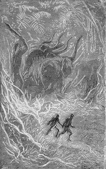 Jules Verne’s 1864 novel Journey to the Center of the Earth makes frequent references to Greek and Roman classics. Illustration by Édouard Riou.
