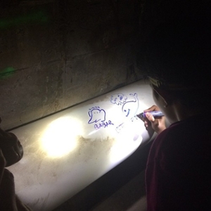 Reed students make their mark in underground steam tunnels.