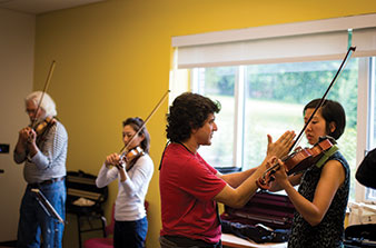 Composer and violinist Ramiro Gallo leads a class at Reed’s Tango Music Institute, which draws students and teachers from around the world to study the sultry Argentine art form.