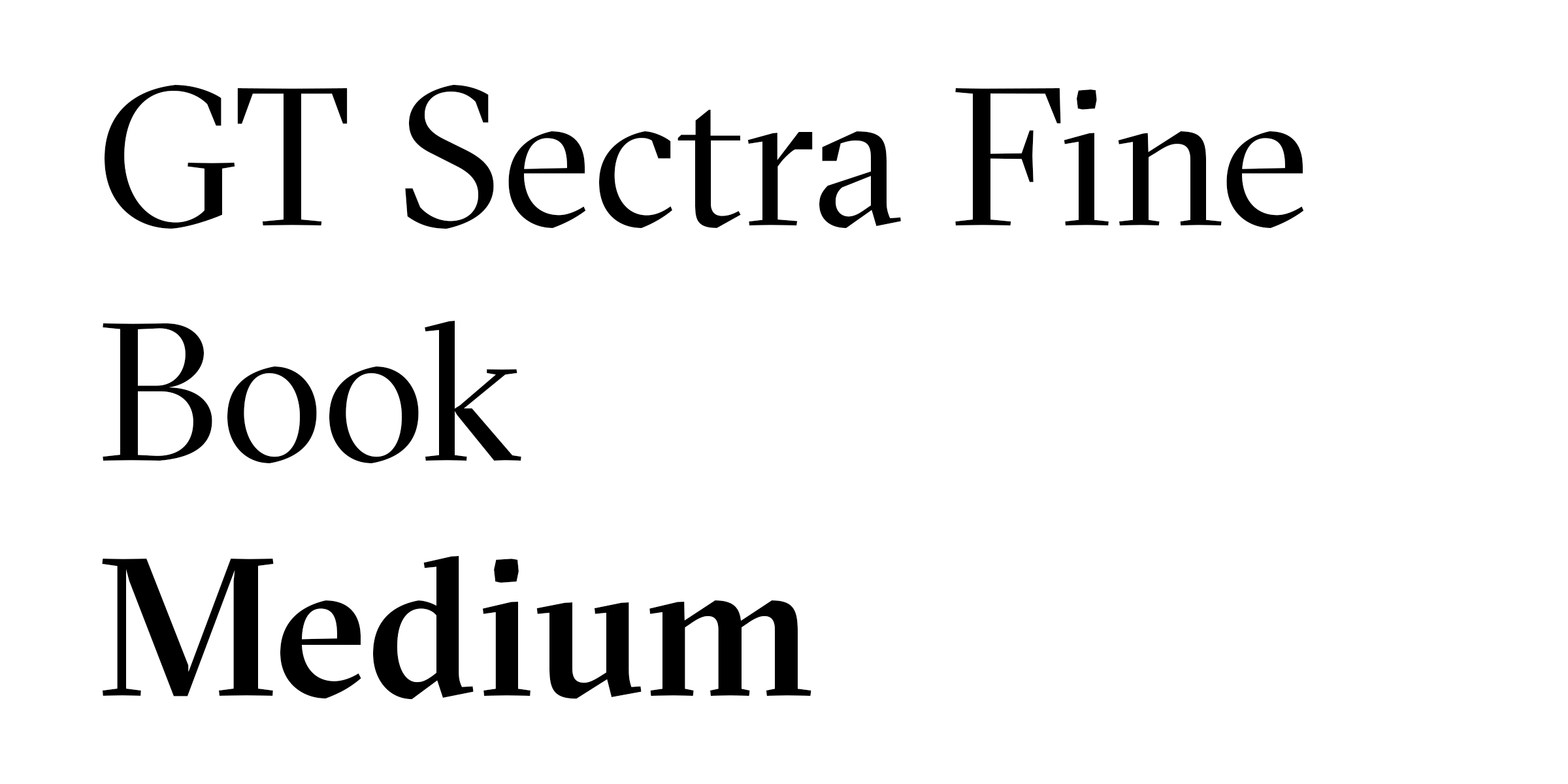 Sample of GT Sectra, a serif font.