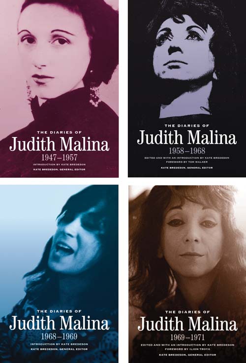 four book covers for The Diaries of Judith Malina