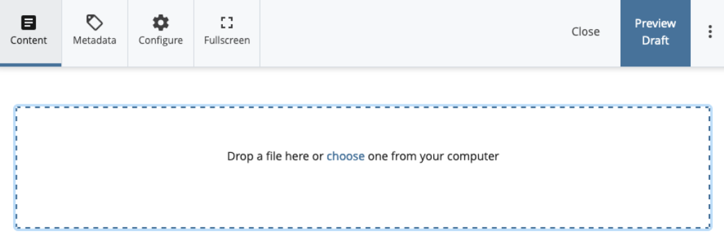 Screenshot of the Cascade edit screen with file upload box.